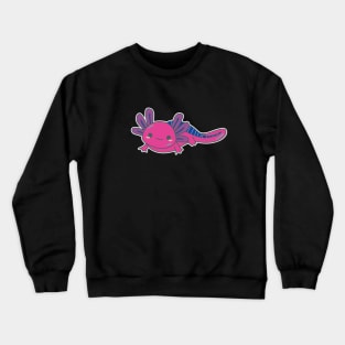 Bi Pride Axolotl | Cute Design with Bisexual Flag Colors Crewneck Sweatshirt